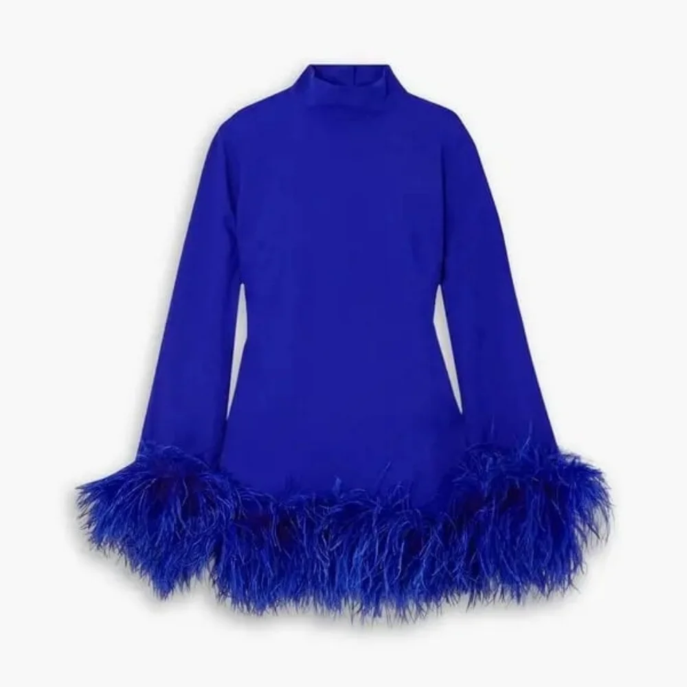 Gina Cobalt Crepe Mini Dress - Picture 3 of 11